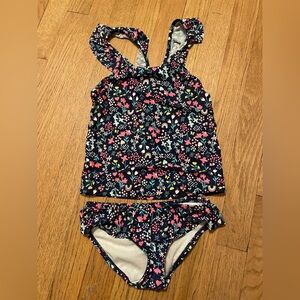 Carters Floral Kids Swim Set - Navy and Pink